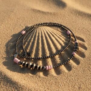 Oxidized 925 Pearl Beads / Saucers With  Queen Conch Necklace. 24” + 2